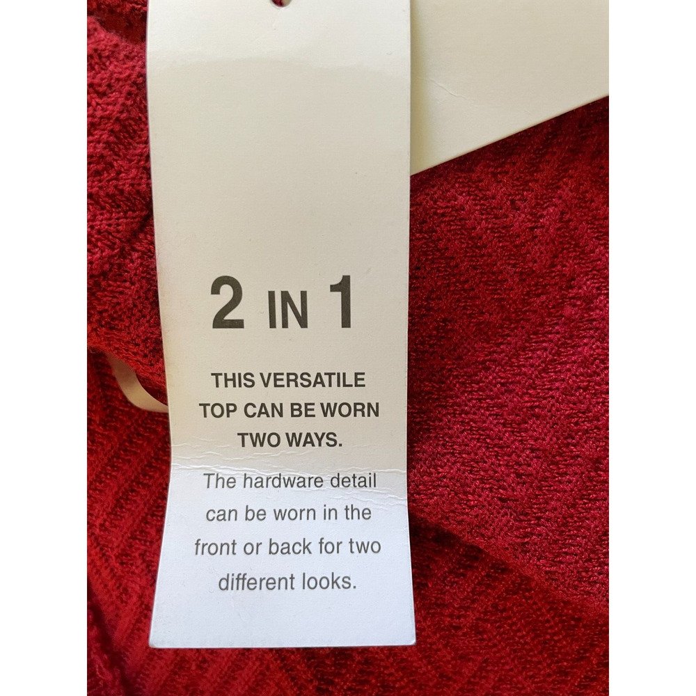 89th + Madison 2 in 1 Sweater Size 3X Fireclay Red Pullover Gold Trim NWT - Picture 10 of 12